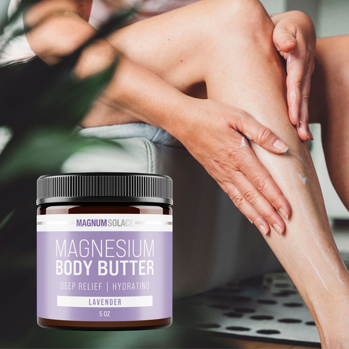 Magnesium Body Butter by Magnum Solace, 5 oz Body Butter - Lavender - Lavender