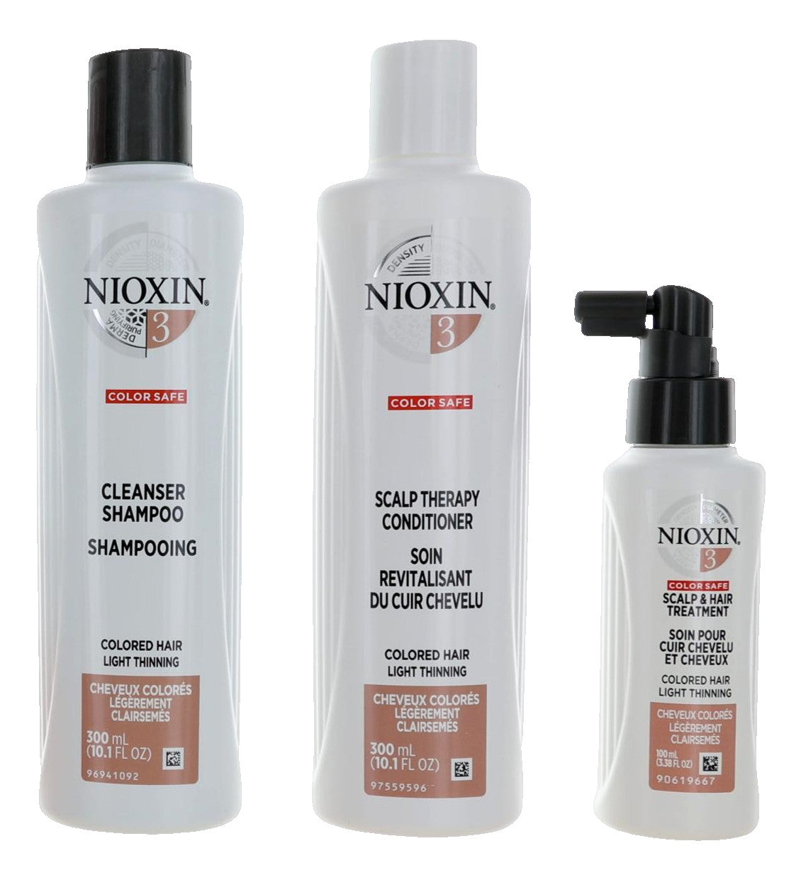 Nioxin 3D Care System Kit 3, For Colored Hair Light Thinning, Balanced Moisture