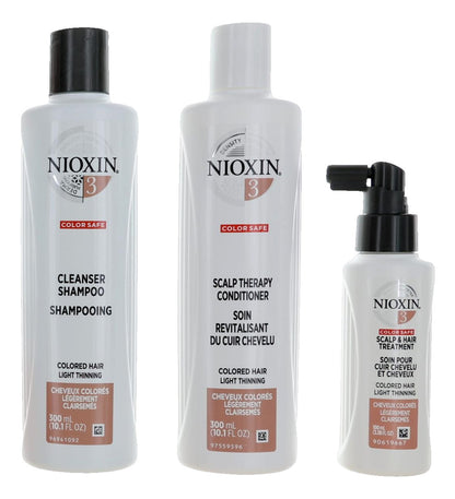 Nioxin 3D Care System Kit 3, For Colored Hair Light Thinning, Balanced Moisture