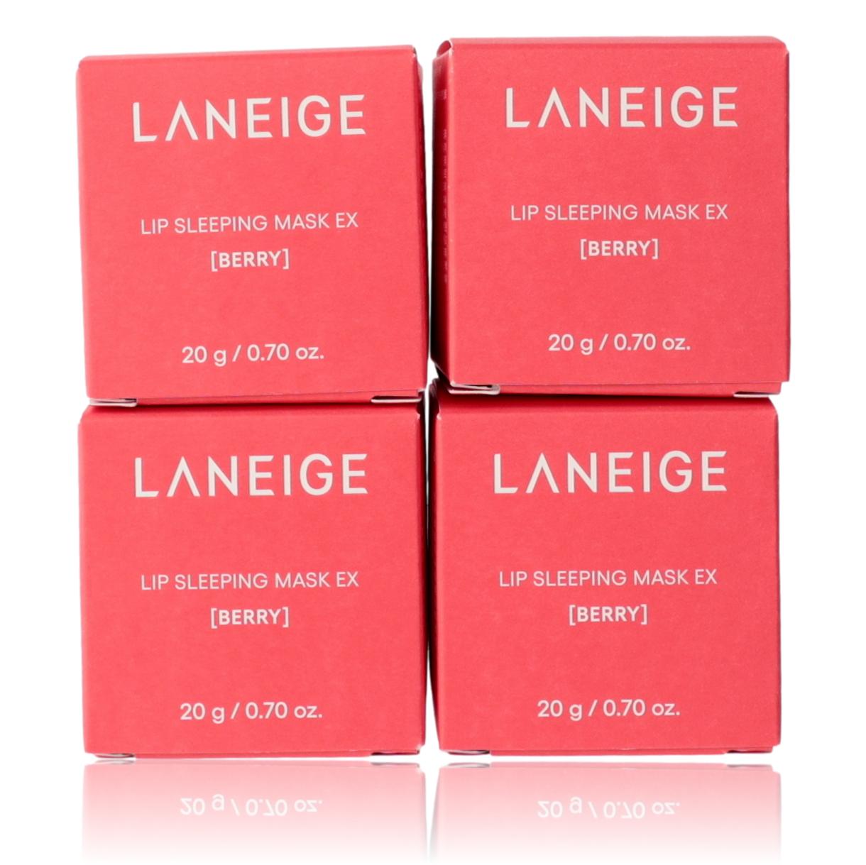 Laneige Lip Sleeping Mask EX by Laneige, 0.7oz Lip Mask - Berry - Pack of 4