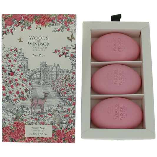 Woods of Windsor True Rose by Woods of Windsor, 3 X 2.1oz Luxury Soap women