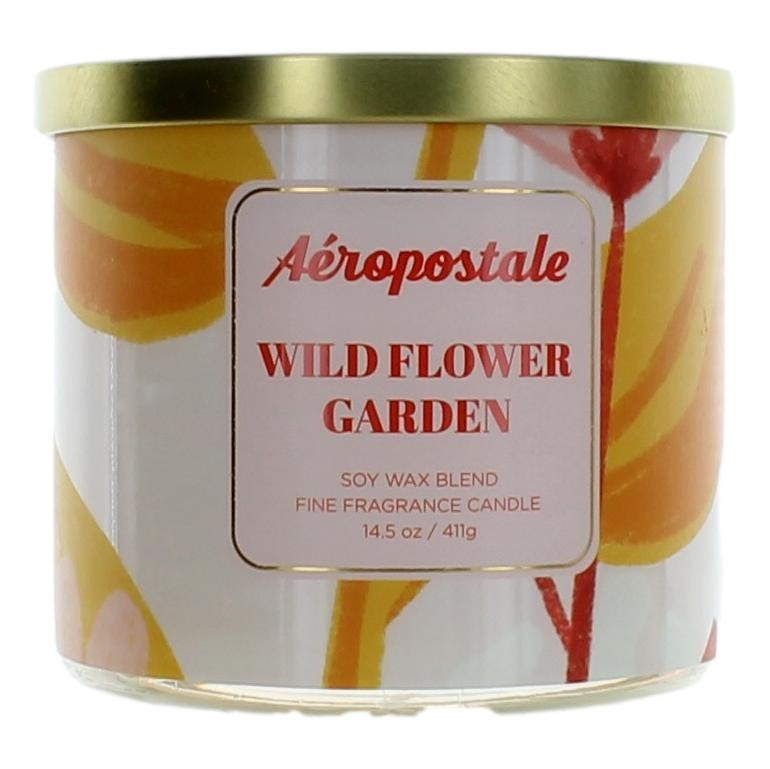 Aeropostale 14.5 oz Soy Wax Blend 3 Wick Candle - Wild Flower Garden - Wild Flower Garden