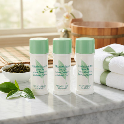 Green Tea by Elizabeth Arden, 3x1.5oz (4.5oz total) Cream Deodorant women