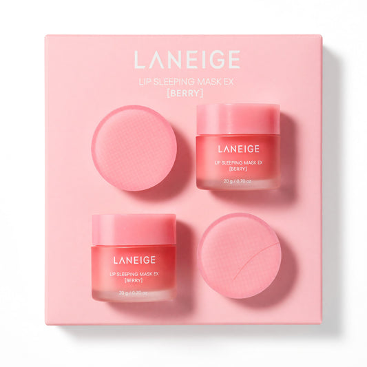 Laneige Lip Sleeping Mask EX by Laneige, 0.7oz Lip Mask - Berry - Pack of 4