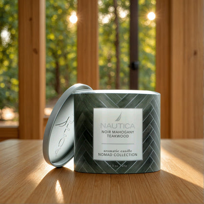 Nautica 14.5 oz Soy Wax Blend 3 Wick Candle - Noir Mahogany Teakwood