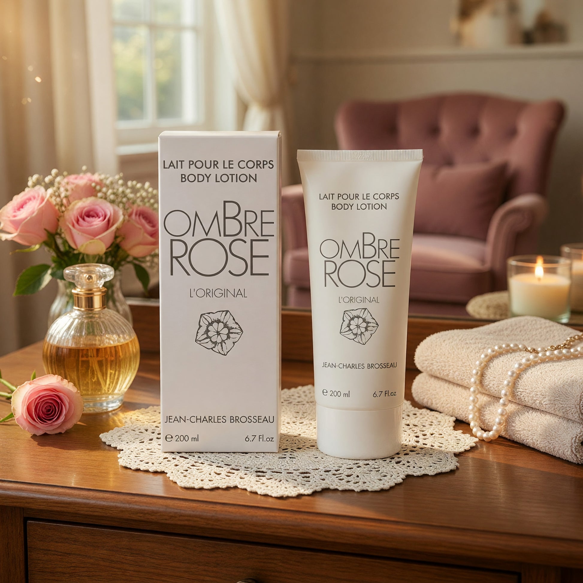 Ombre Rose by Jean-Charles Brosseau, 6.7 oz Body Lotion for Women