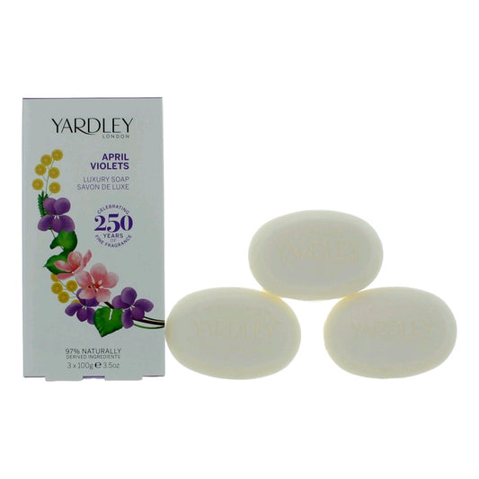 Yardley April Violets by Yardley of London, 3 x 3.5oz Luxury Soap women