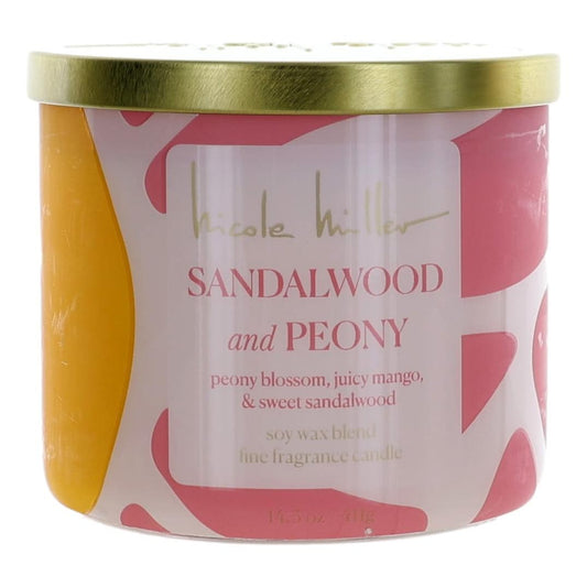 Nicole Miller 14.5oz Soy Wax Blend 3 Wick Candle - Sandalwood and Peony