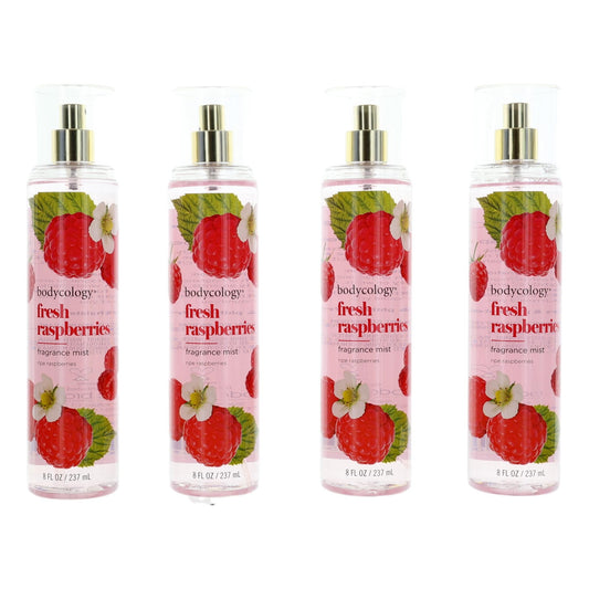 Fresh Raspberries by Bodycology, 4 Pack 8 oz Fragrance Mist for Women