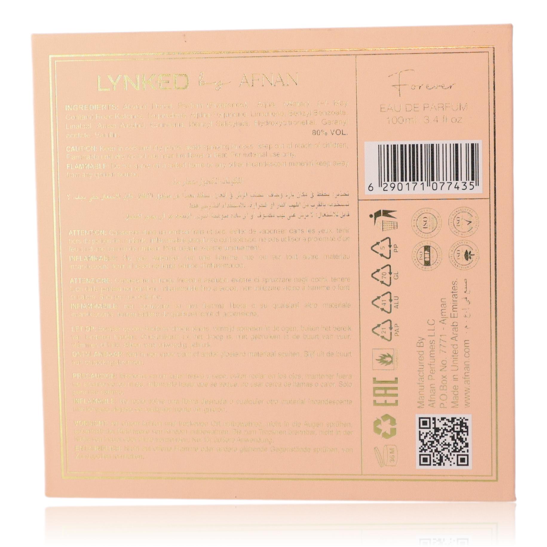  Lynked Forever by Afnan, 3.4 oz EDP spray for Women