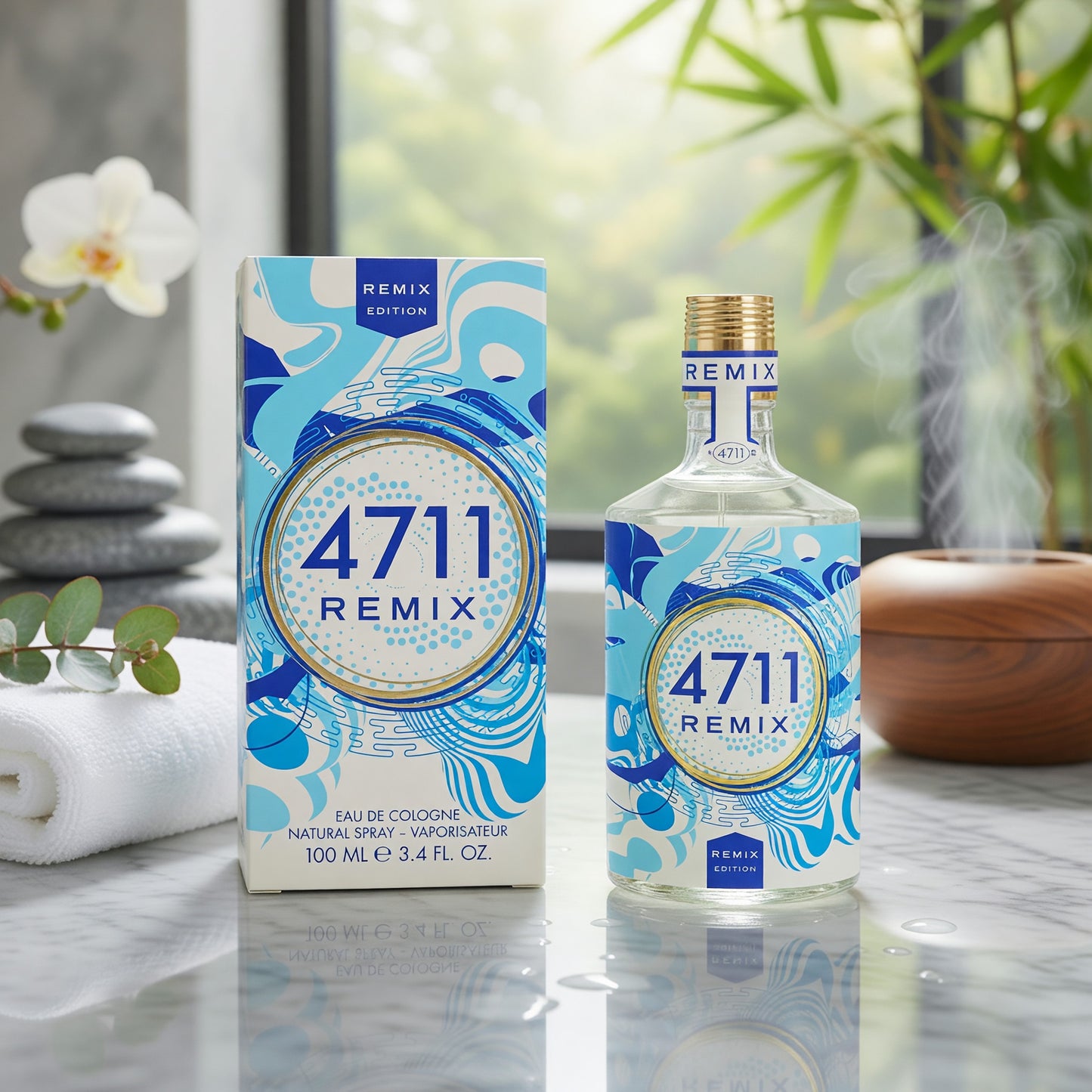 4711 Remix Sparkling Island by Muelhens, 3.4oz Eau de Cologne Spray for Unisex
