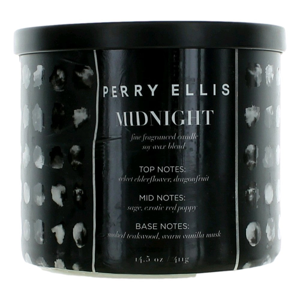 Perry Ellis 14.5 oz Soy Wax Blend 3 Wick Candle - Midnight