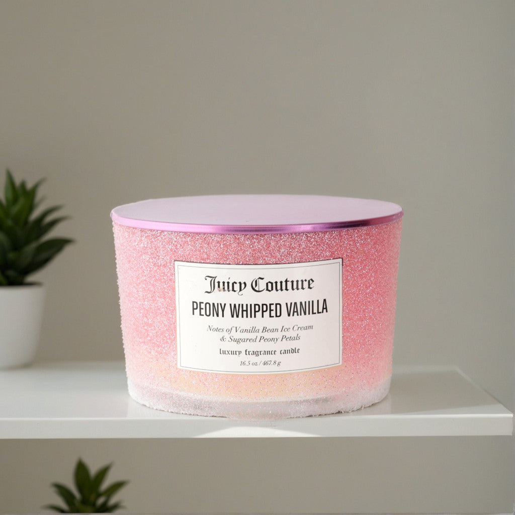 Juicy Couture 16.5oz Soy Wax Blend 3 Wick Candle - Peony Whipped Vanilla