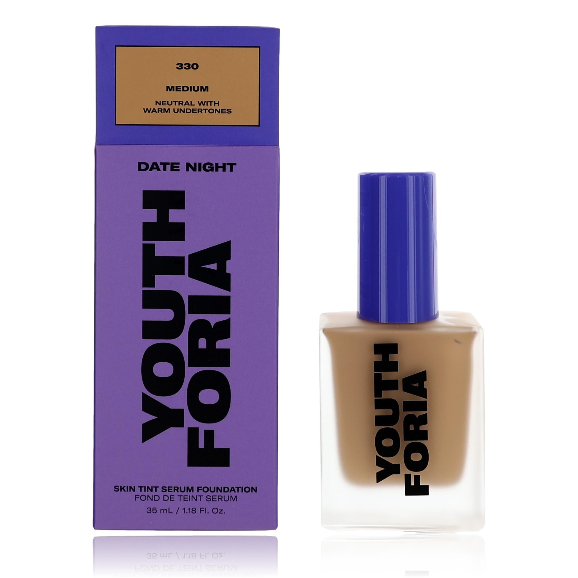Date Night by Youthforia, 1.18oz Skin Tint Serum Foundation - 330 Medium - 330 Medium