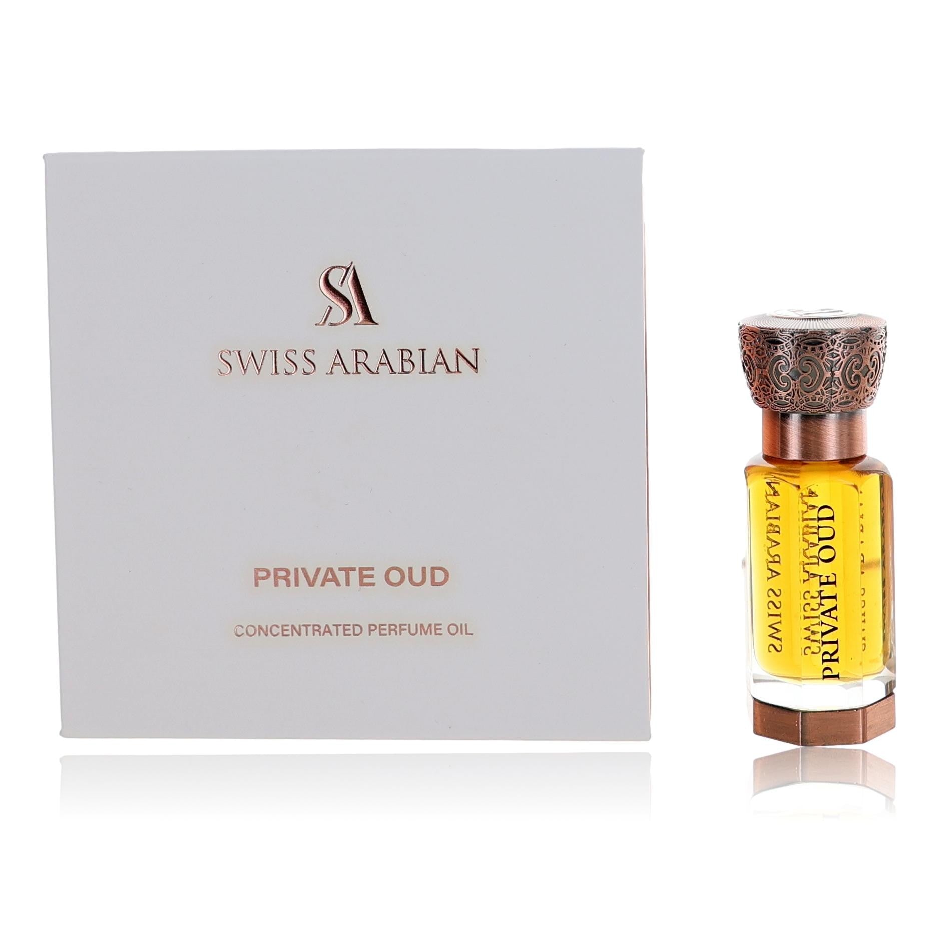 Private Oud by Swiss Arabian, 0.4oz Concentrated Perfume Oil for Unisex  