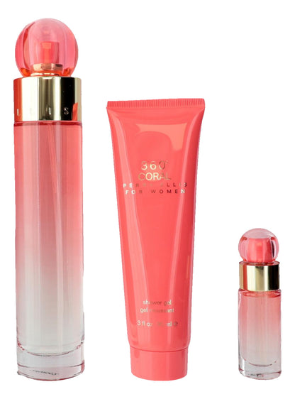 Perry Ellis 360 Coral by Perry Ellis, 3 Piece Gift Set for Women