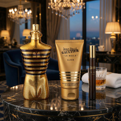 Le Male Elixir by Jean Paul Gaultier, 3 Piece Set for Men