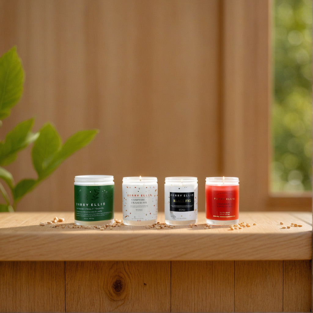 Perry Ellis Joy Coffret by Perry Ellis, 4 Piece Variety Candle Set - Set