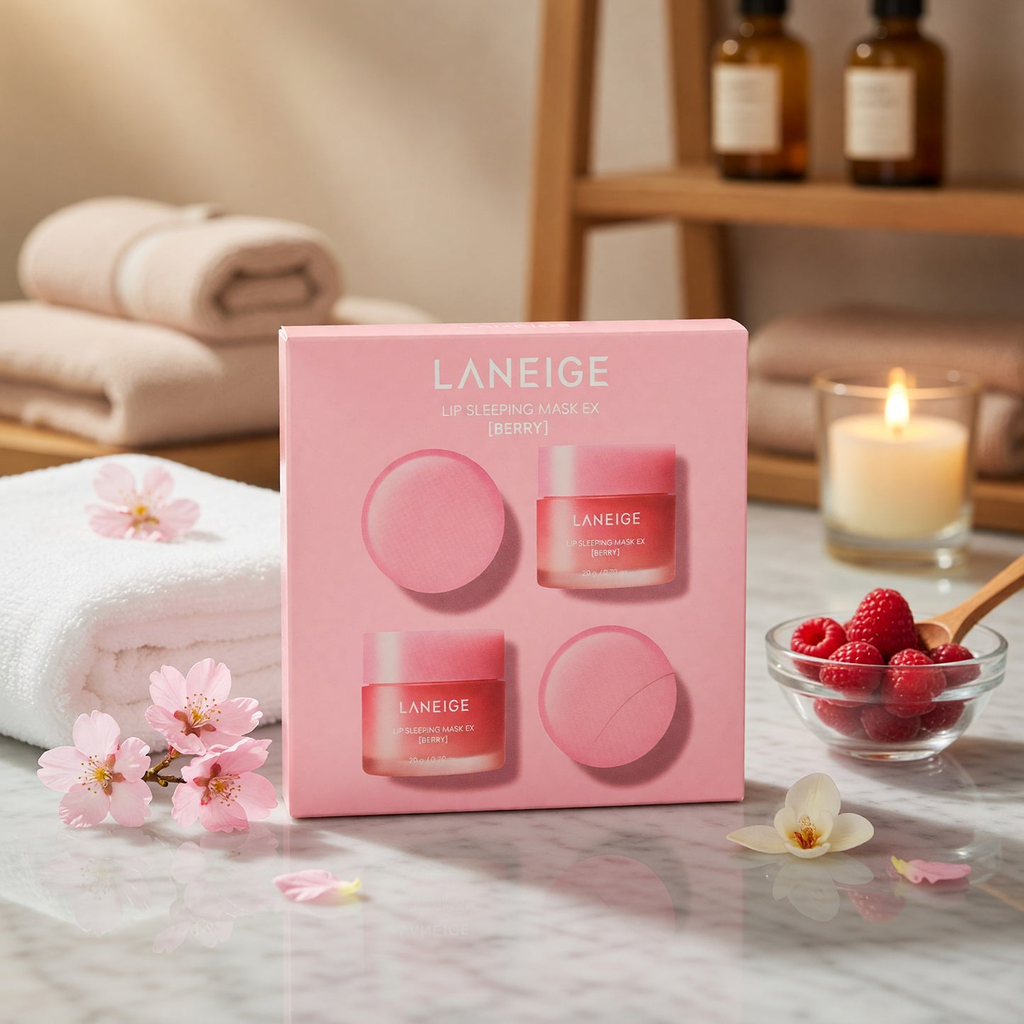 Laneige Lip Sleeping Mask EX by Laneige, 0.7oz Lip Mask - Berry - Pack of 4
