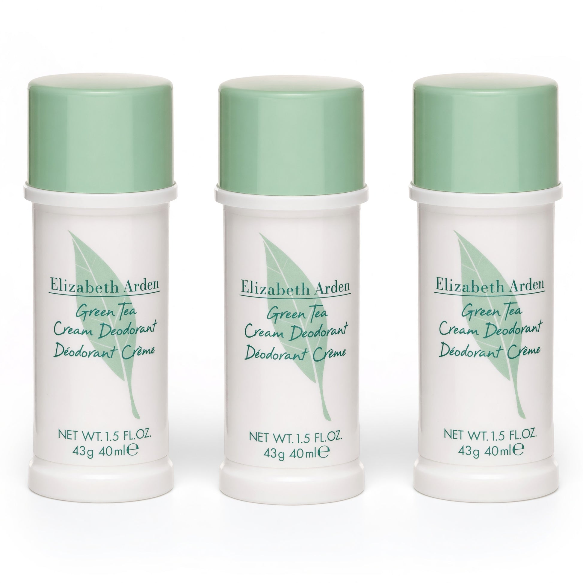 Green Tea by Elizabeth Arden, 3x1.5oz (4.5oz total) Cream Deodorant women