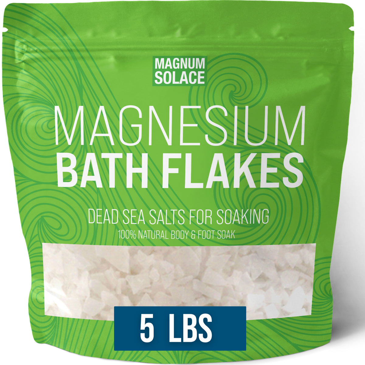 Magnesium Bath Flakes, 5 lbs Dead Sea Salts for Soaking - Unscented