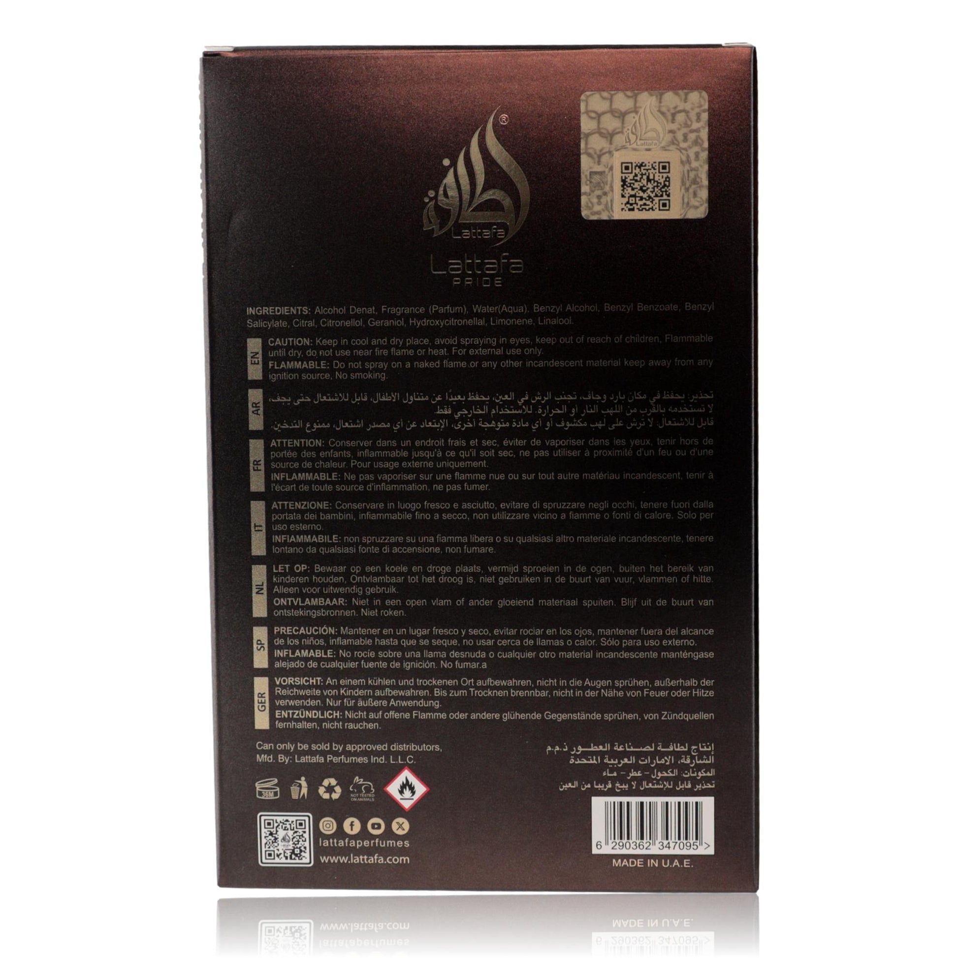 Pure Crystal by Lattafa, 3.4 oz EDP Spray for Unisex