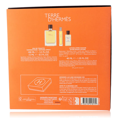 Terre D'Hermes by Hermes, 3 Piece Gift Set for Men 
