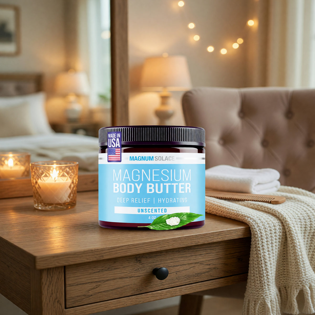 Magnesium Body Butter by Magnum Solace, 5 oz Body Butter - Unscented  - Unscented