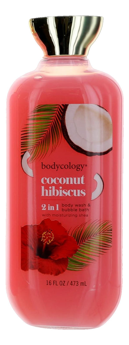 Coconut Hibiscus by Bodycology, 3 Pack 16oz 2 in 1 Body Wash & Bubble Bath women