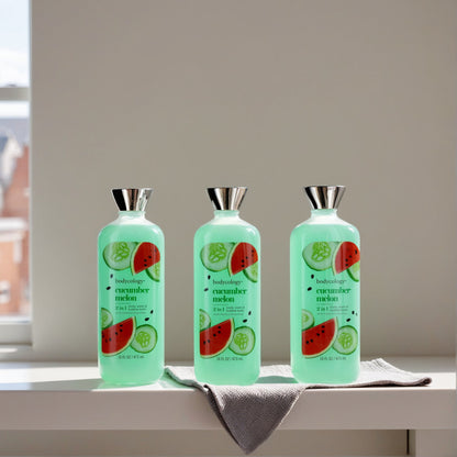 Cucumber Melon by Bodycology, 3 Pack 16oz 2 in 1 Body Wash & Bubble Bath women