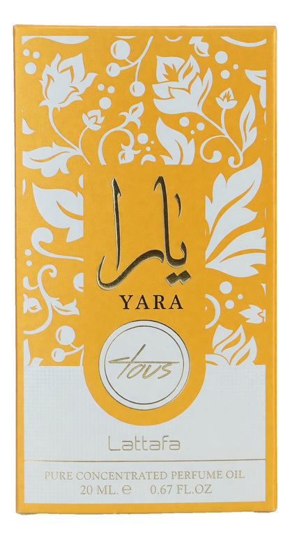 Yara Tous by Lattafa, 0.67 oz Concentrated Perfume Oil for Women  