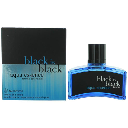 Black is Black Aqua Essence by NuParfums, 3.4 oz EDT Spray for Men