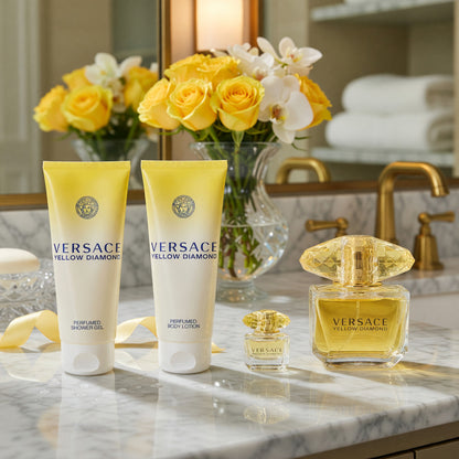Versace Yellow Diamond by Versace, 4 Piece Gift Set for Women