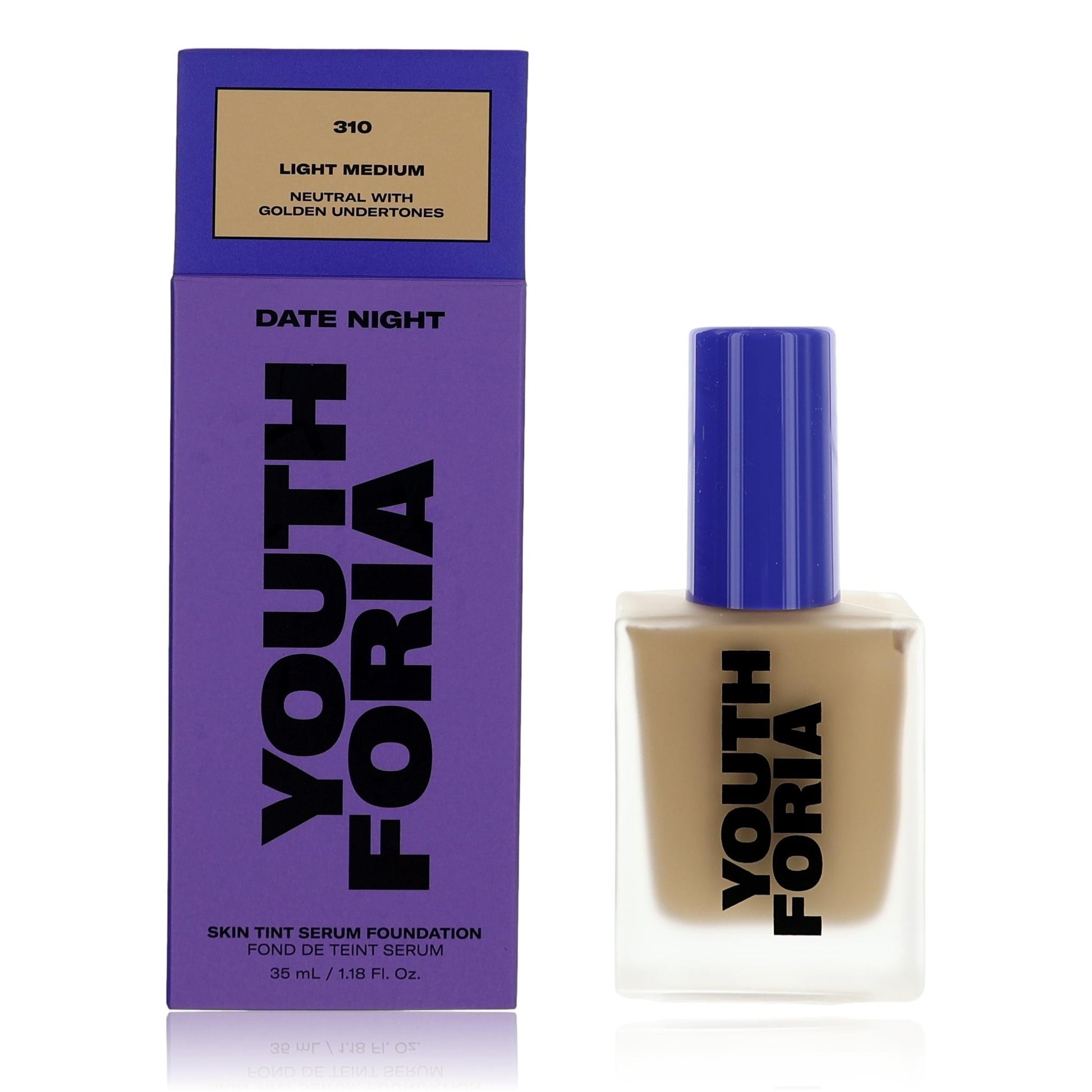 Date Night by Youthforia, 1.18oz Skin Tint Serum Foundation - 310 Light Medium  - 310 Light Medium