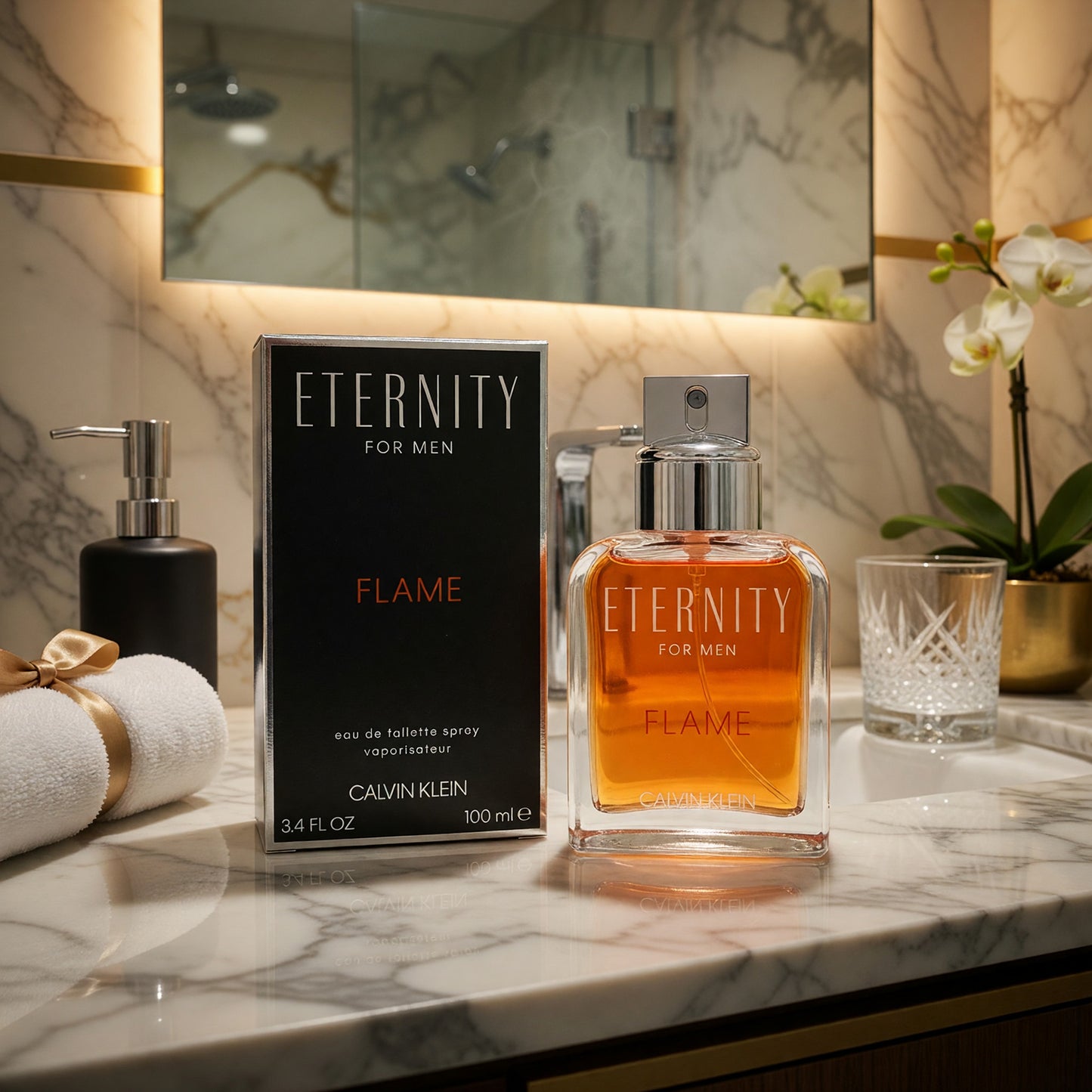 Eternity Flame by Calvin Klein, 3.4 oz EDT Spray for Men