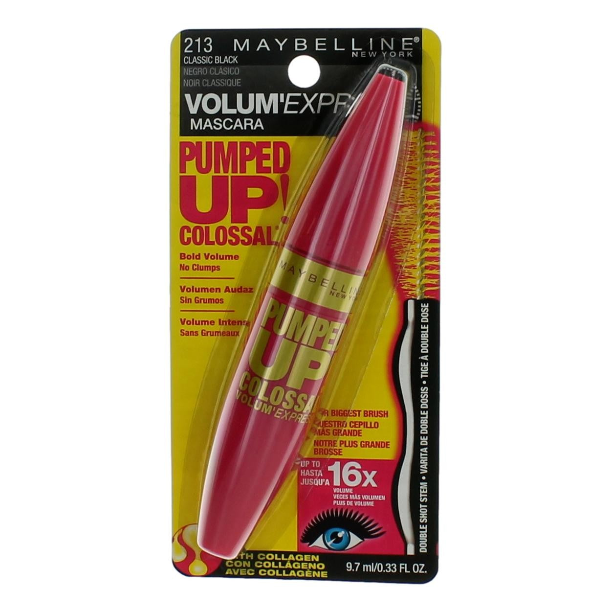 Maybelline Pumped Up Colossal Volum' Express. 0.33oz Mascara - 213 Classic Black - 213 Classic Black