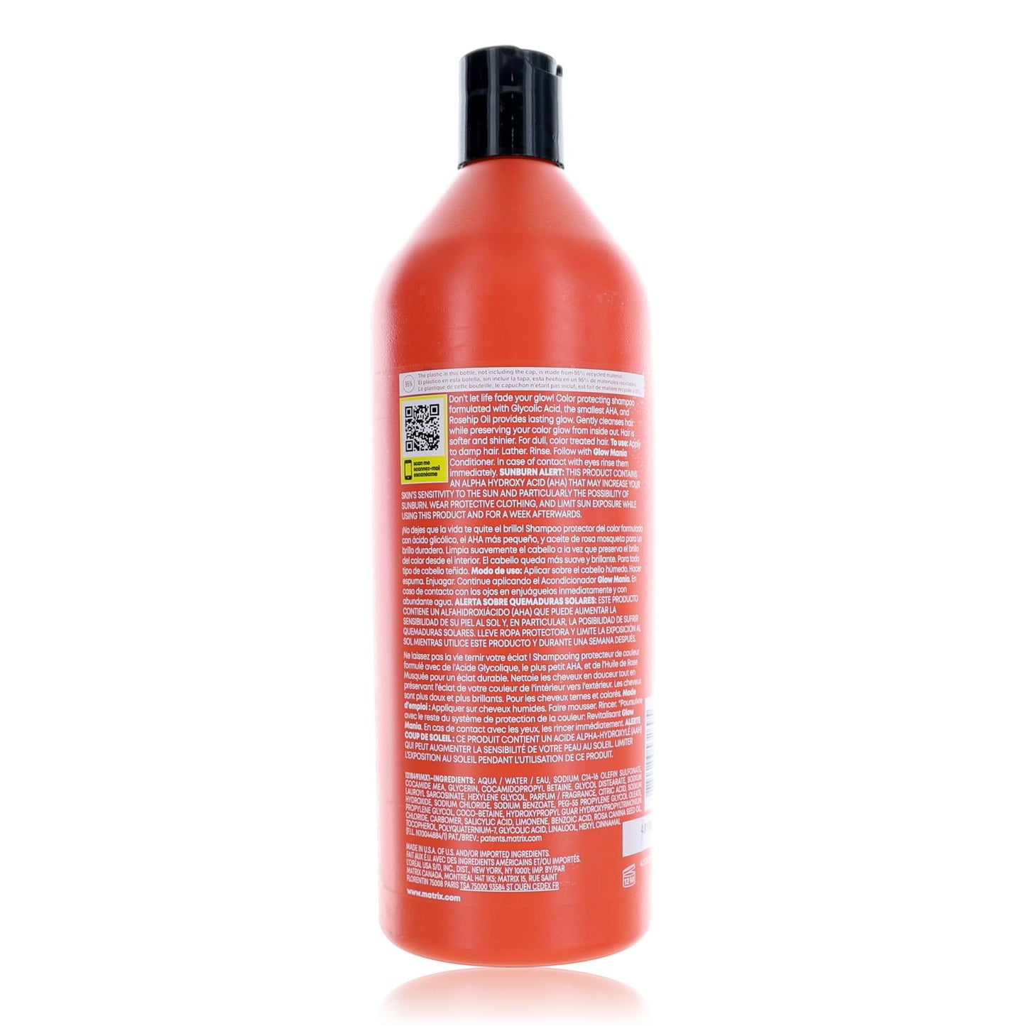 Glow Mania by Matrix, 1 Liter Color Protecting Shampoo
