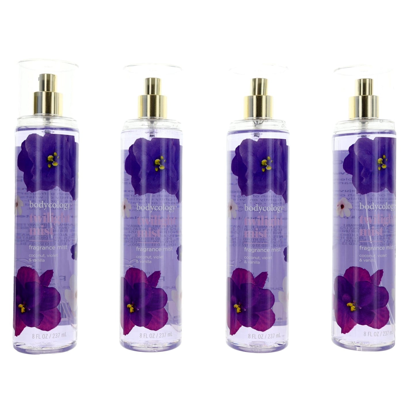 Twilight Mist by Bodycology, 4 Pack 8 oz Fragrance Mist for Women