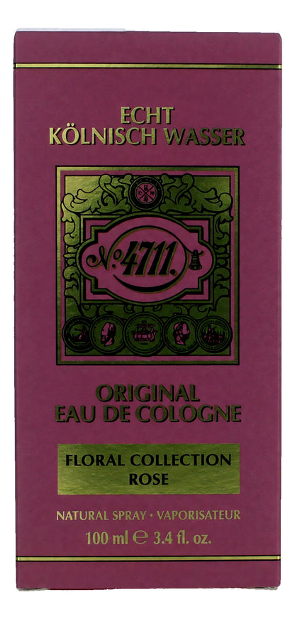 4711 Floral Collection Rose by 4711, 3.4oz Eau De Cologne Spray for Unisex