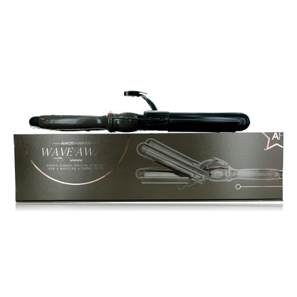 Almost Famous Triple Barrel Clip Curling System by Almost Famous, Charcoal Gray