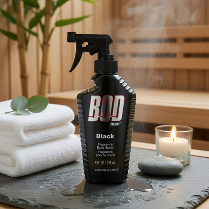 Bod Man Black by Parfums De Coeur, 8 oz Frgrance Body Spray for Men