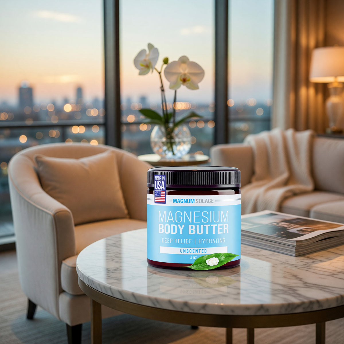 Magnesium Body Butter by Magnum Solace, 5 oz Body Butter - Unscented  - Unscented