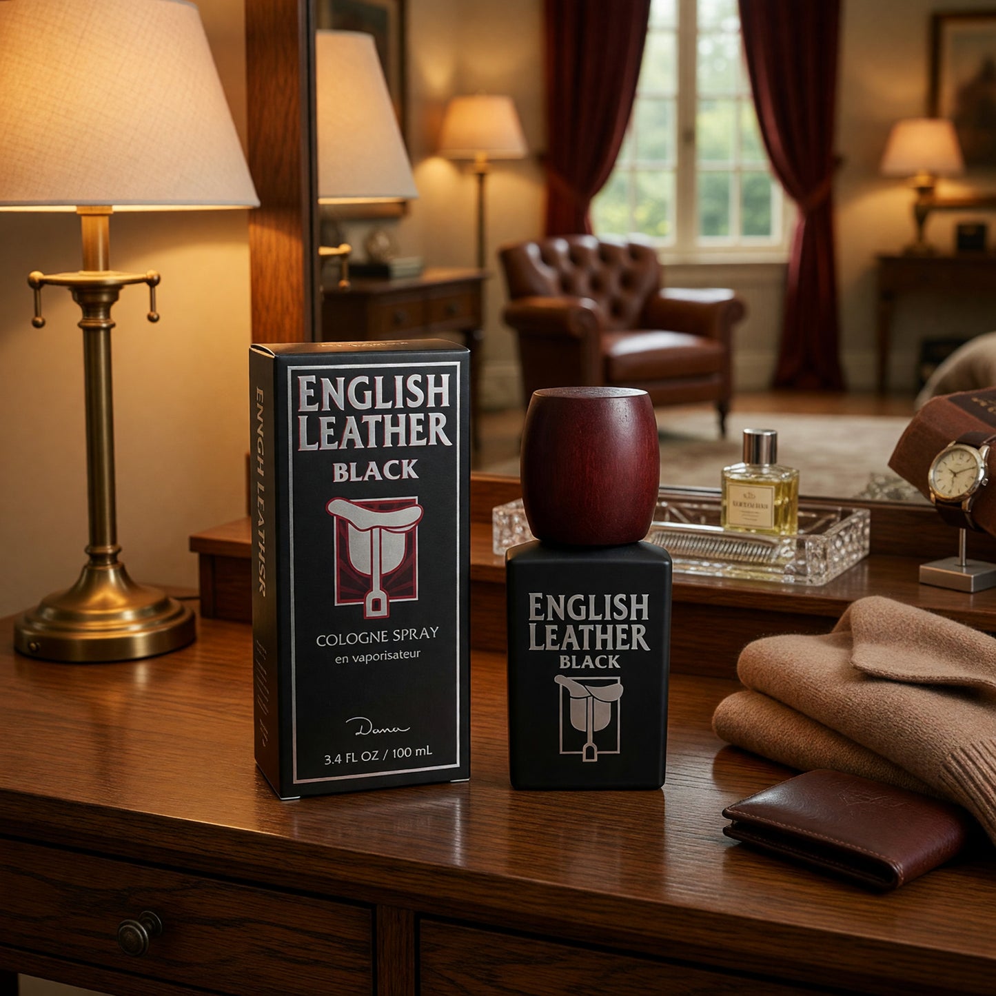 English Leather Black by Dana, 3.4 oz Cologne Spray for Men