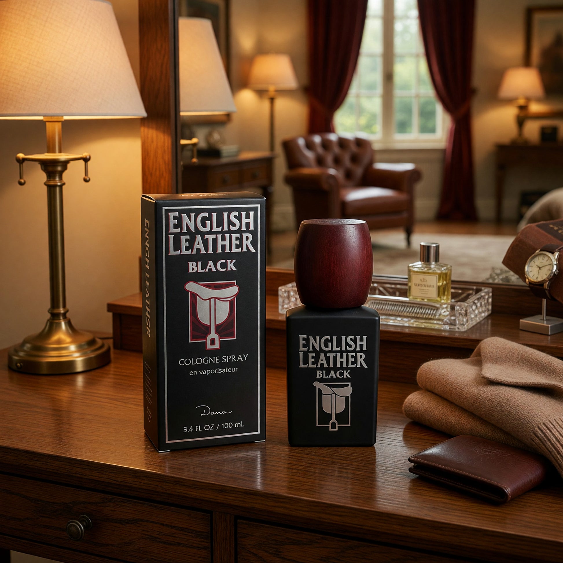 English Leather Black by Dana, 3.4 oz Cologne Spray for Men