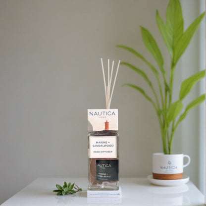 Marine+Sandalwood by Nautica,  4 oz Reed Diffuser - Marine+Sandalwood
