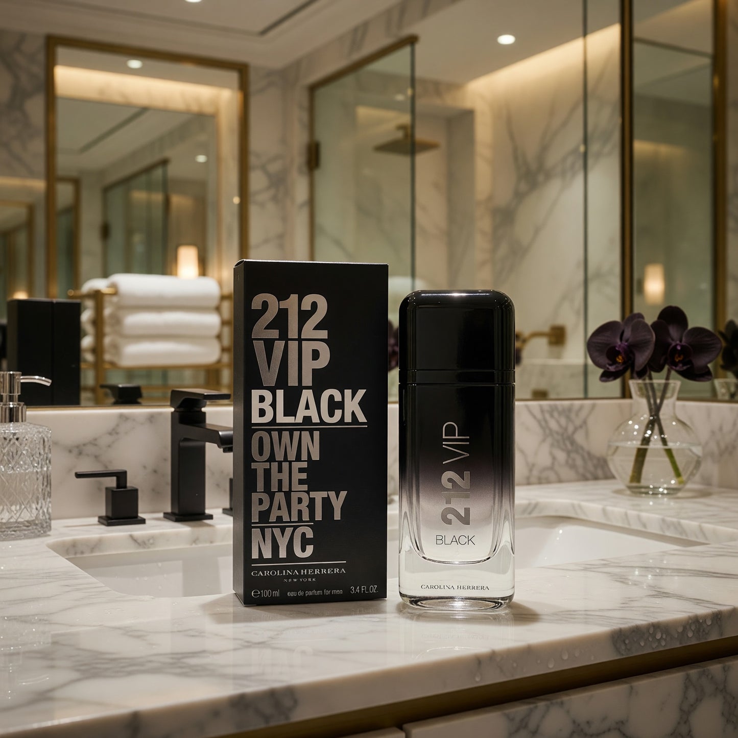 212 VIP Black by Carolina Herrera, 3.4 oz EDP Spray for Men