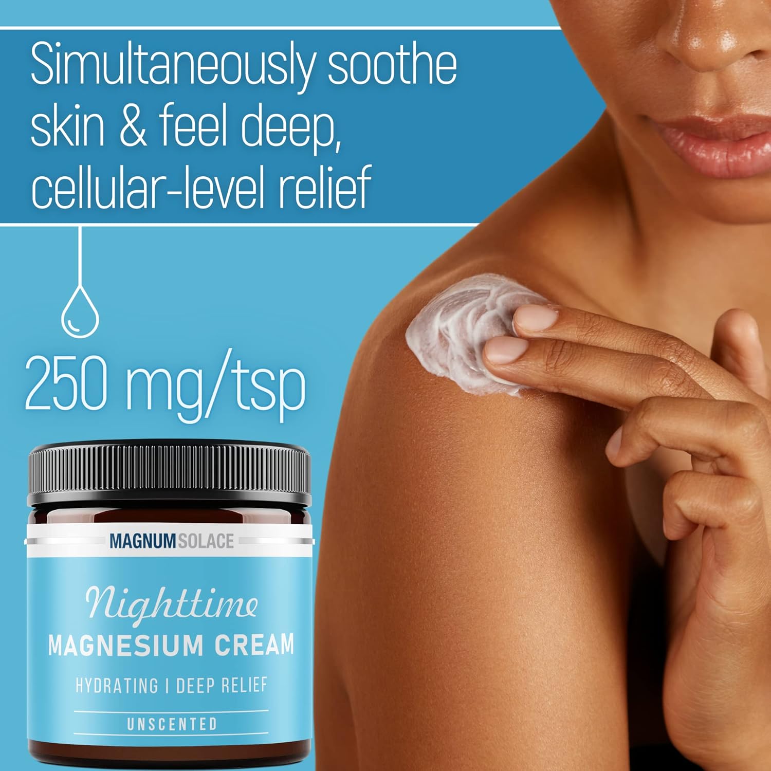 Nighttime Magnesium Cream by Magnum Solace, 5 oz Lotion - Unscented
