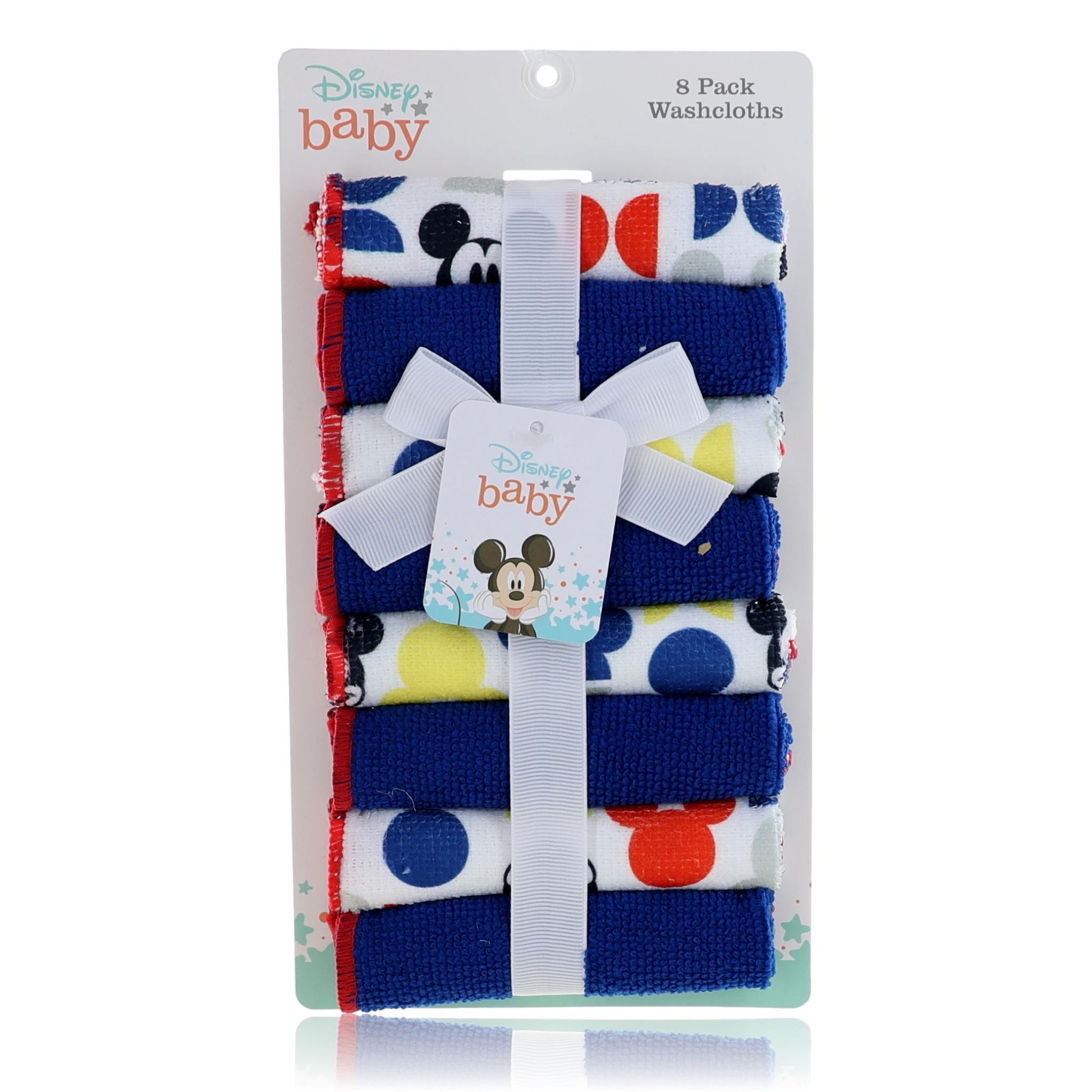 Mickey Mouse Washcloths by Disney, 8 pack for Baby - Bright