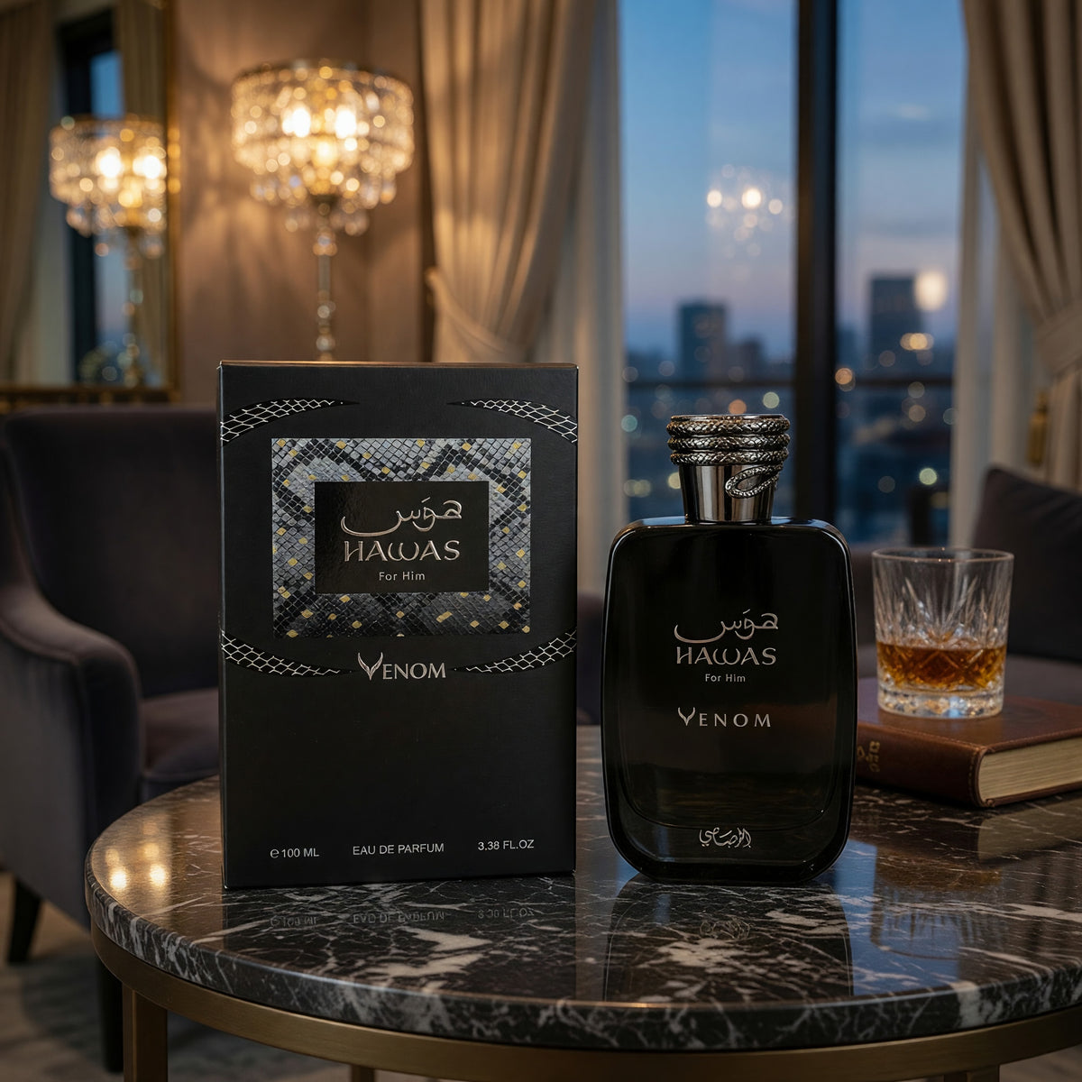 Hawas Venom by Rasasi, 3.4 oz EDP Spray for Men 