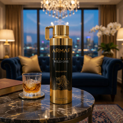 Odyssey Wild One Gold Edition by Armaf, 6.8 oz Body Spray for Men